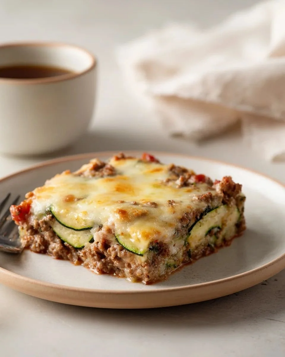 Healthy Ground Turkey Zucchini Casserole