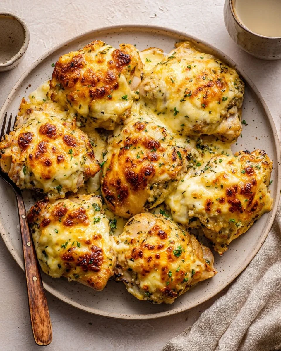 Baked Cheesy Ranch Chicken Thighs prepared for a keto-friendly meal