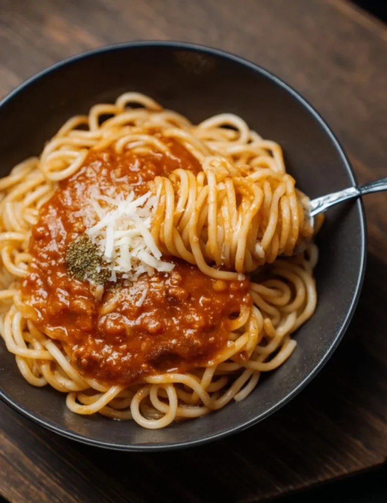 Creamy macaroni dish topped with cheese and herbs, served in a bowl.