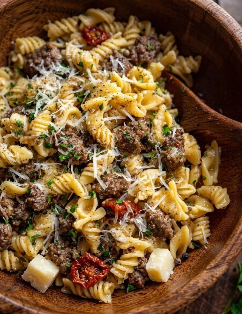 One-Pot Creamy Beef and Garlic Butter Pasta