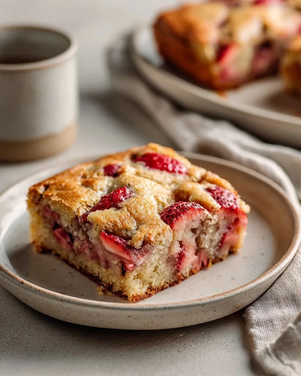 Strawberry Rhubarb Breakfast Cake