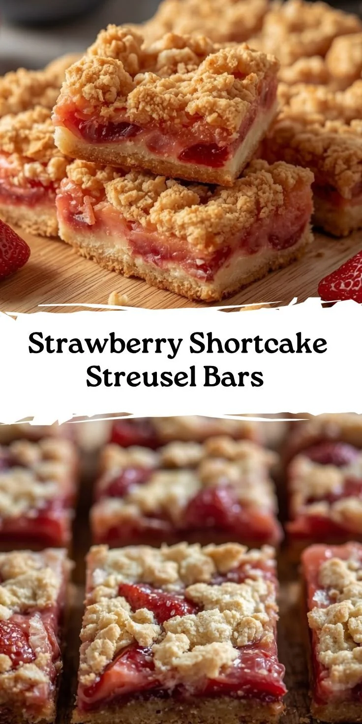 Strawberry Shortcake Streusel Bars