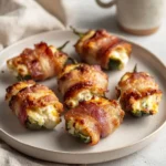 Delicious keto jalapeno popper bites on a serving platter