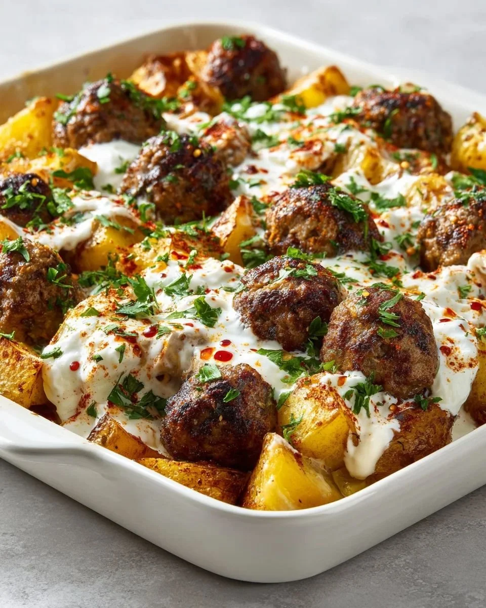 Turkish Baked Meatballs with Potatoes
