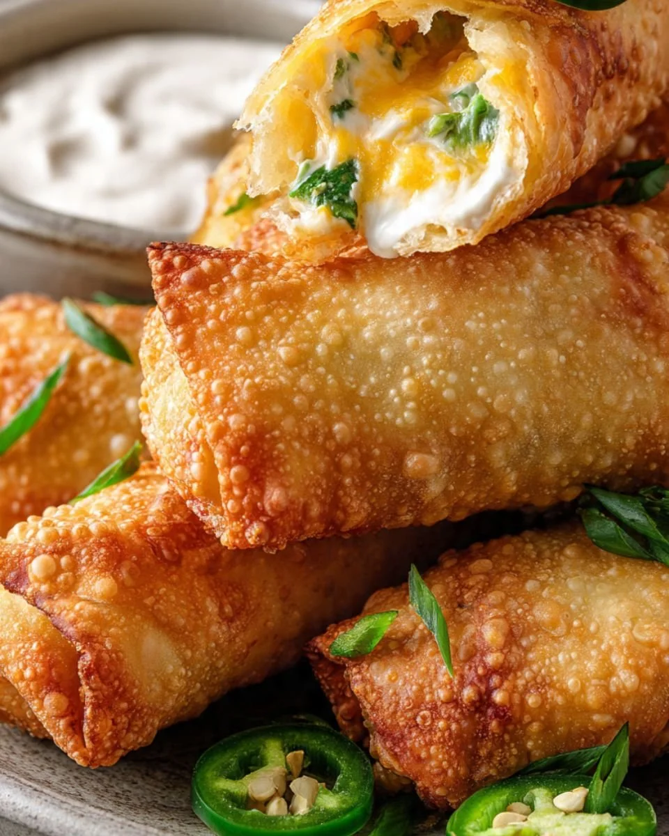 Jalapeño Popper Egg Rolls (Air Fryer Crispy)